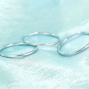 New 3pcs Set 2mm Stainless Steel Stackable Rings for Women